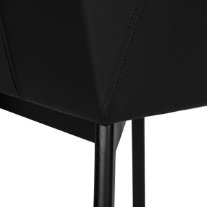 Leena Leatherette Dining Chair in Black/Black