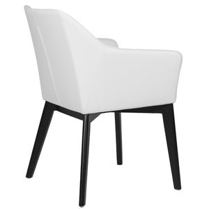 Leena Leatherette Dining Chair in Black/White