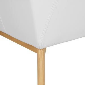 Leena Leatherette Dining Chair in Natural/White