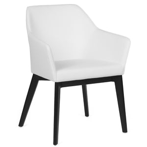 Leena Leatherette Dining Chair in Black/White