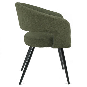 Leon Boucle Fabric Dining Chair in Green