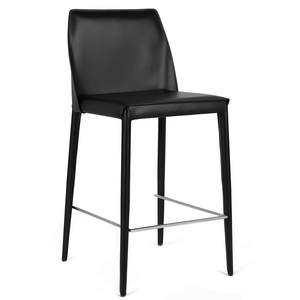 Lilo Leatherette Kitchen Bar Stool in Black