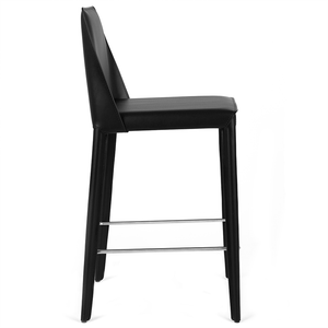 Lilo Leatherette Kitchen Bar Stool in Black