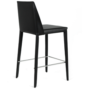 Lilo Leatherette Kitchen Bar Stool in Black