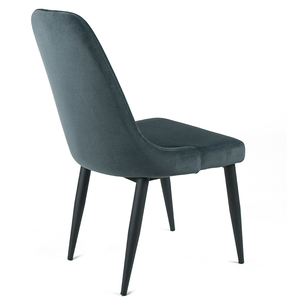 Malik Velvet Dining Chair in Dark Grey