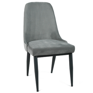 Malik Velvet Dining Chair in Light Grey