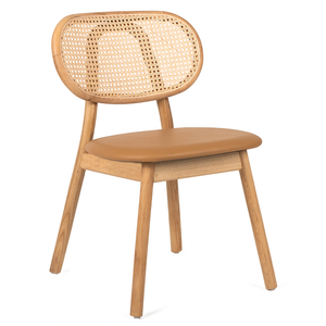 Marley Leatherette Dining Chair in Tan