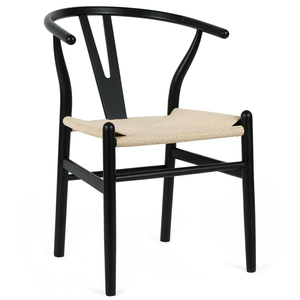 Millard Wishbone Dining Chair in Black