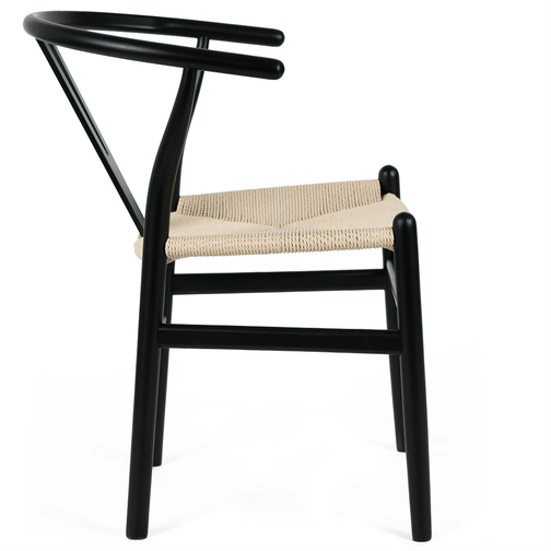 Millard Wishbone Dining Chair in Black