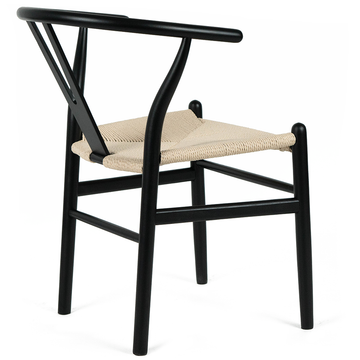 Millard Wishbone Dining Chair in Black