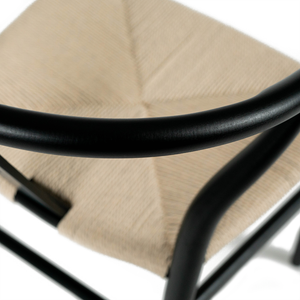 Millard Wishbone Dining Chair in Black
