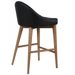 Nolan Leatherette Kitchen Bar Stool in Walnut/Black