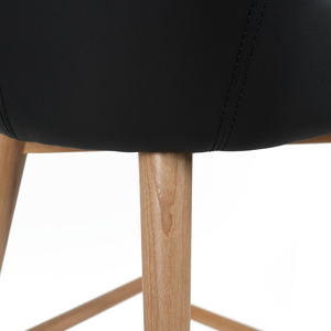 Nolan Leatherette Kitchen Bar Stool in Natural/Black