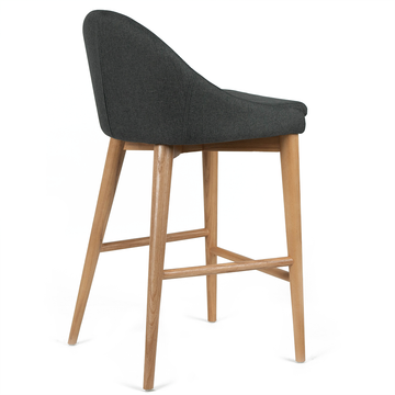 Nolan Fabric Kitchen Bar Stool in Natural/Charcoal