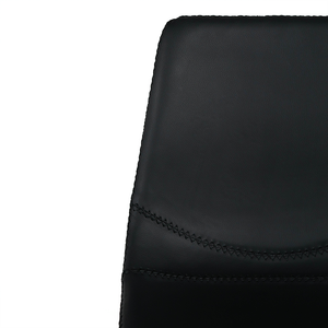 Reid Leatherette Kitchen Bar Stool in Brushed Stainless/Black