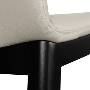 Selena Leather Dining Chair in Black/Wheat