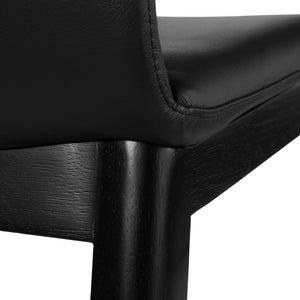 Selena Leather Dining Chair in Black/Black