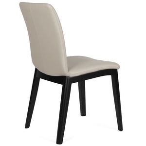 Selena Leather Dining Chair in Black/Wheat