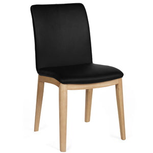 Selena Leather Dining Chair in Oak/Black