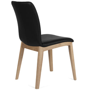 Selena Leather Dining Chair in Oak/Black