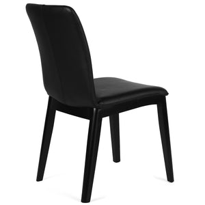 Selena Leather Dining Chair in Black/Black