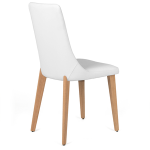 Ethan Leatherette Dining Chair in Oak/White