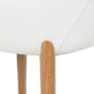 Ethan Leatherette Dining Chair in Oak/White