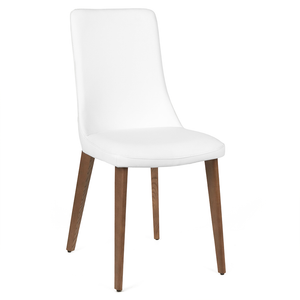 Ethan Leatherette Dining Chair in Walnut/White