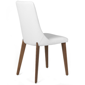 Ethan Leatherette Dining Chair in Walnut/White