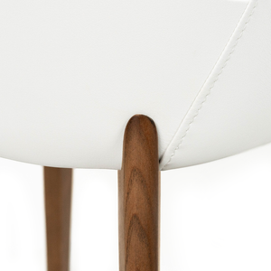 Ethan Leatherette Dining Chair in Walnut/White