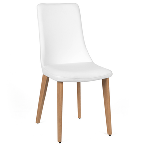 Ethan Leatherette Dining Chair in Oak/White
