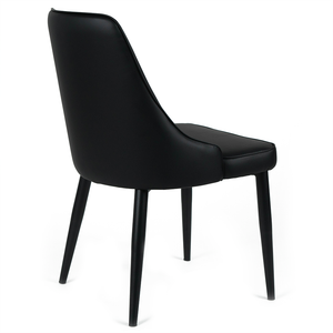 Zayne Leatherette Dining Chair in Black