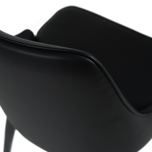 Zayne Leatherette Kitchen Bar Stool in Black