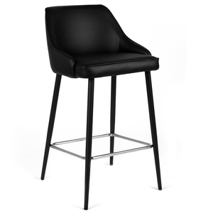 Zayne Leatherette Kitchen Bar Stool in Black