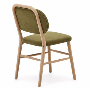 Rumi Fabric Dining Chair in Oak/Green