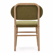 Rumi Fabric Dining Chair in Oak/Green
