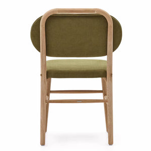 Rumi Fabric Dining Chair in Oak/Green