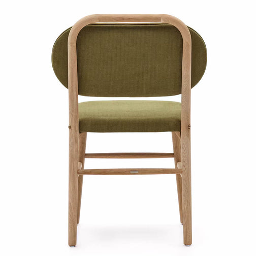 Rumi Fabric Dining Chair in Oak/Green