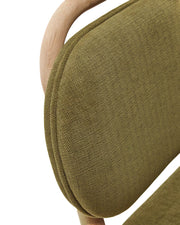 Rumi Fabric Dining Chair in Oak/Green