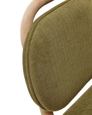 Rumi Fabric Dining Chair in Oak/Green