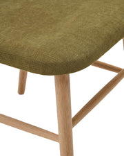 Rumi Fabric Dining Chair in Oak/Green