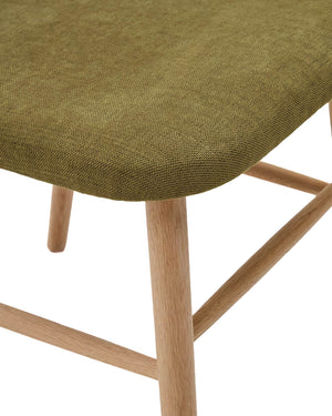 Rumi Fabric Dining Chair in Oak/Green