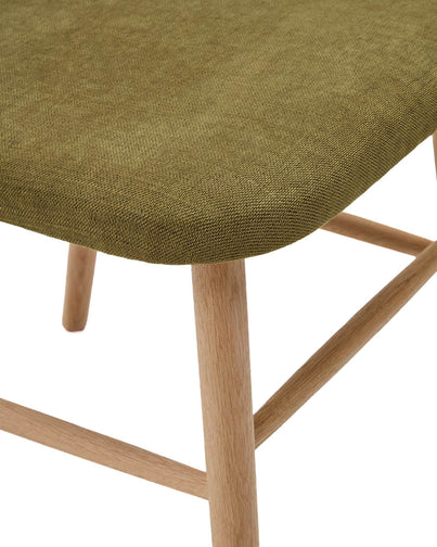 Rumi Fabric Dining Chair in Oak/Green