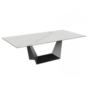 Davian 240cm Fixed Dining Table in Stormy White