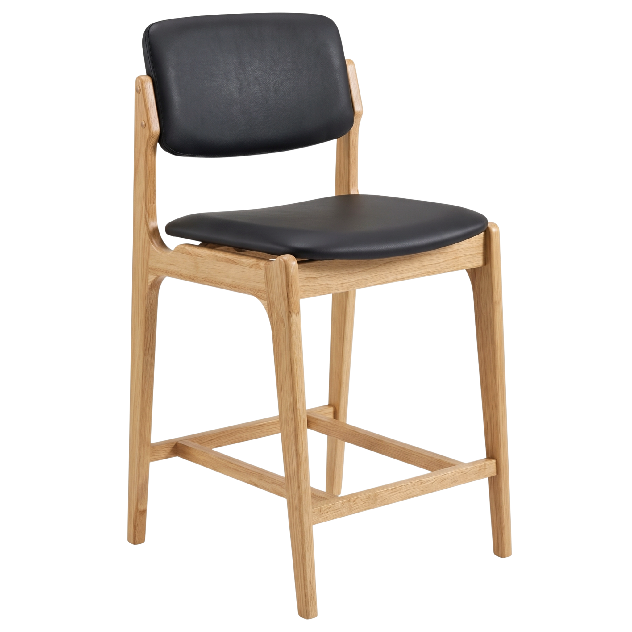 Larsen Leather Kitchen Bar Stool in Natural/Black