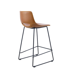 Kye 65cm Leatherette Kitchen Bar Stool in Rust