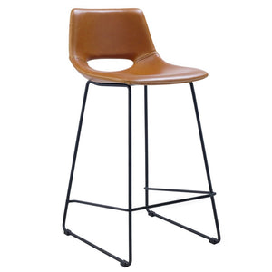 Kye 65cm Leatherette Kitchen Bar Stool in Rust