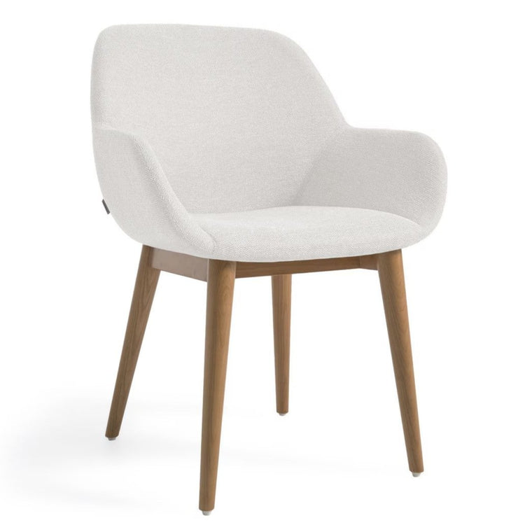 Markus Chenille Fabric Dining Chair in Dark Ash/Beige