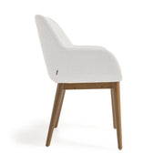 Markus Chenille Fabric Dining Chair in Dark Ash/Beige