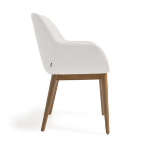 Markus Chenille Fabric Dining Chair in Dark Ash/Beige